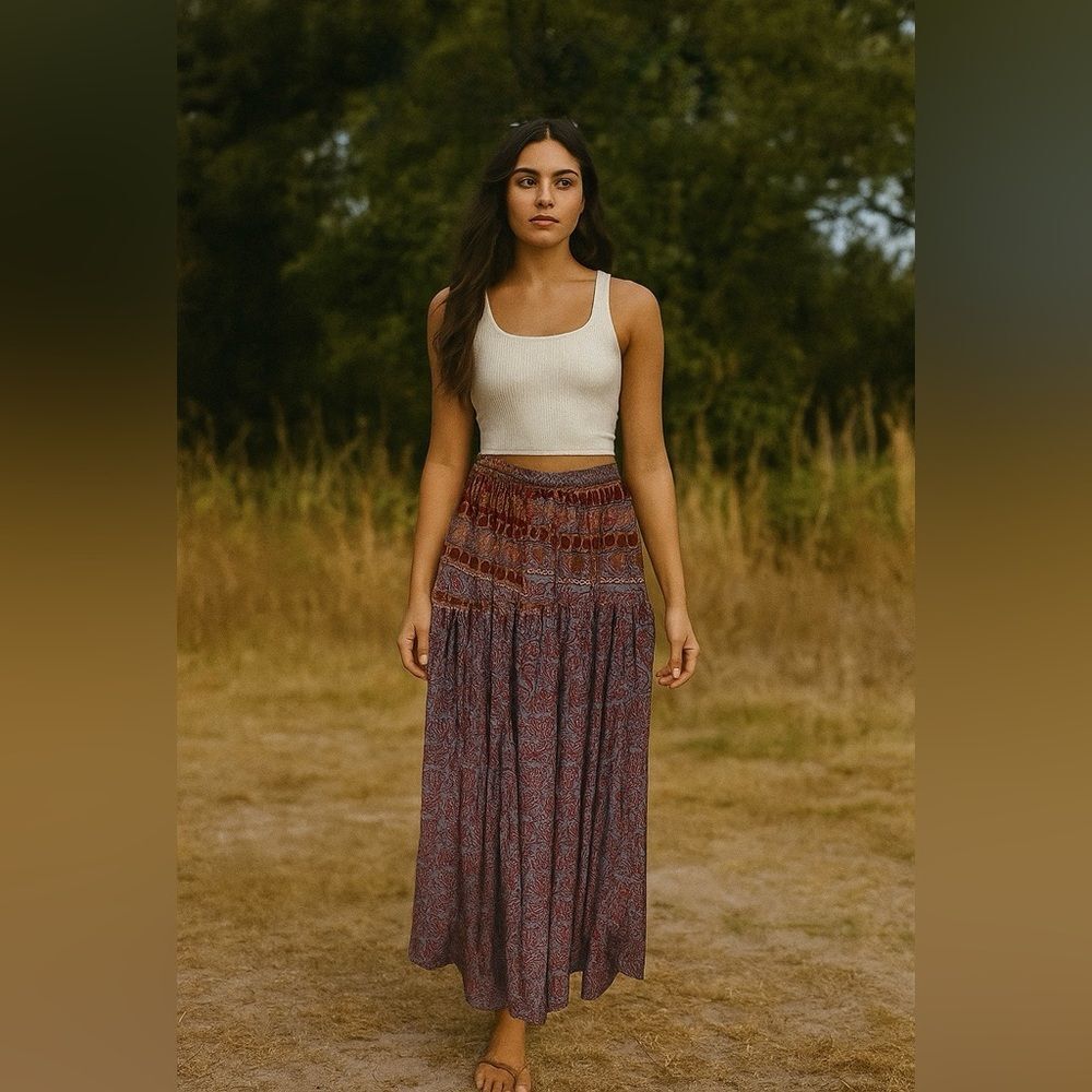 Kantha Bae Ultra Wide Leg Boho Festival Harem Palazzo Pants One